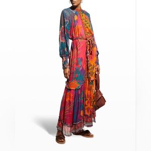 Farm Rio Tabitha Brown Multicolor Floral Mixed Print Maxi Dress Size XL